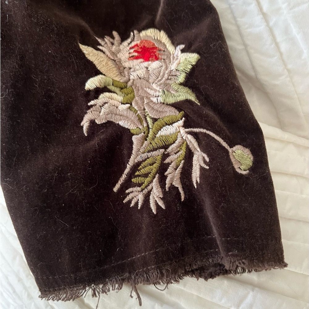 JOHNNY WAS velvet jacket blazer brown floral butterfly embroidered M medium - Picture 11 of 16